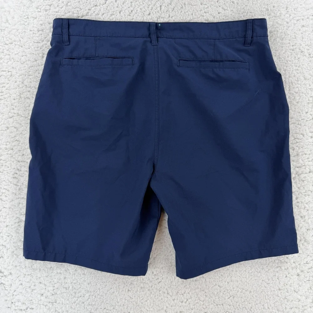 Hurley Shorts Mens 38 Blue Microfiber‎ Chino Flat Front 9 Inseam Casual Summer